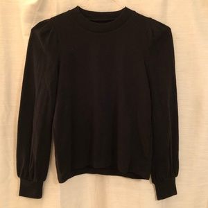 MADEWELL Black Puff-Shoulder Sweater